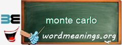 WordMeaning blackboard for monte carlo